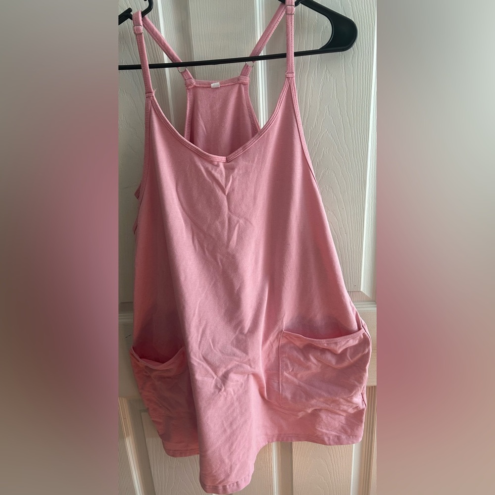 Women's Pink Tank athletic dress with built in shorts